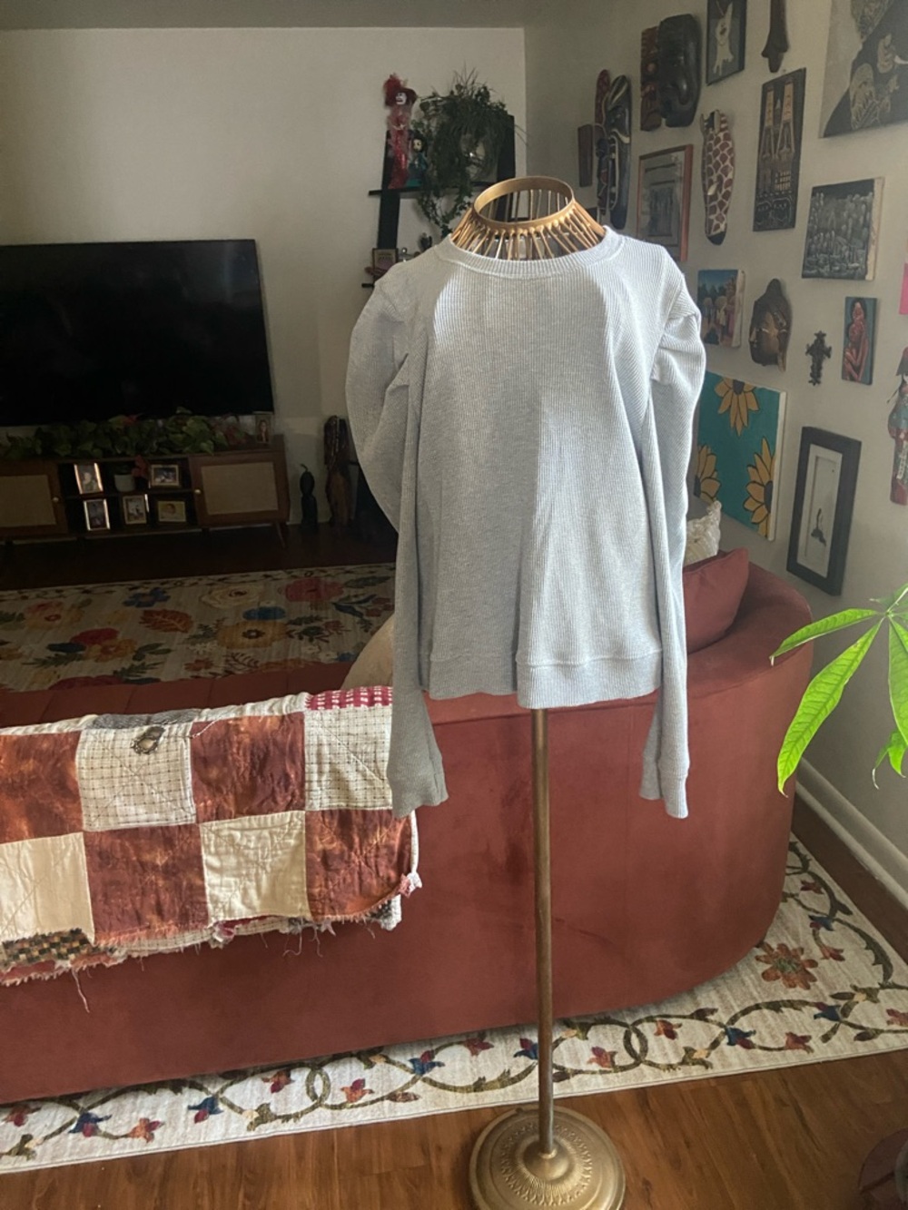 RD Style Light Gray Long Sleeve Pullover Sweatshirt